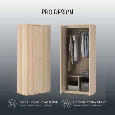 Pro Design Yuka Lemari Pakaian 2 Pintu Pro Oak