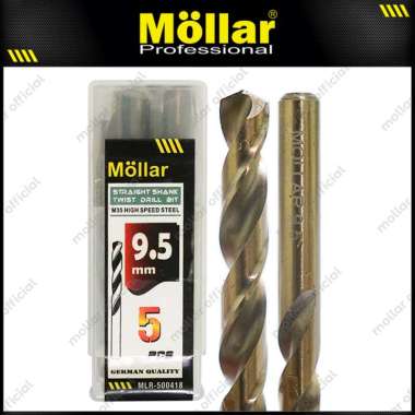 MOLLAR HSS M35 Cobalt 9.5 mm Mata Bor Besi Stainless Steel - Satuan