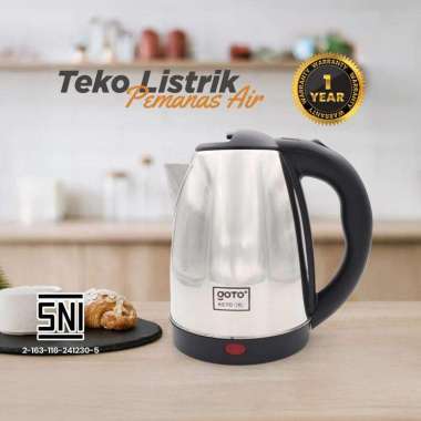 Goto Keto Kettle Pemanas Air Elektrik Stainless Steel 1.8L Listrik HItam