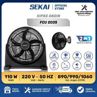 Sekai FCU 2035 Kipas Angin Meja dan Dinding Hitam