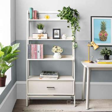 iFURNHOLIC Maureen Wide Rack - Rak Buku Susun Kayu - Furniture - ivory Jawa