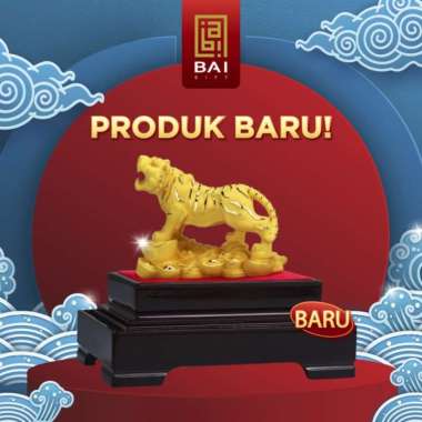 BAI GIFT PATUNG SHIO MACAN LAPIS EMAS 24K PATUNG SHIO MACAN SIZE M