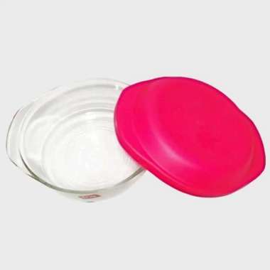 Firna FNG Food Container Bowl Glass Mangkok Kaca Dengan Tutup [990 mL] #001 Pink