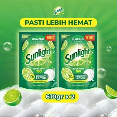 [BELI 2 PASTI LEBIH HEMAT] Sunlight Sabun Cuci Piring Jeruk Nipis 610g x 2