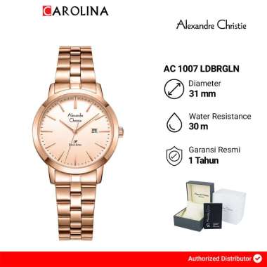 Jam Tangan Wanita Alexandre Christie Primo Steel AC 1007 LDBRGLN Light Pink Dial Stainless Steel Str