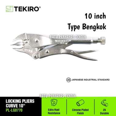 Tekiro Tang Buaya Bengkok 10 inch PL-LG0770 Original / Tang Jepit / Locking Plier Curve Anti Karat