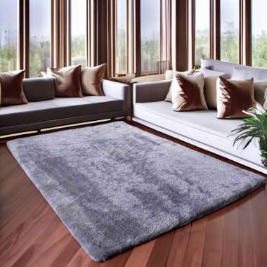 Karpet Bulu Rasfur 120x100x2cm /karpet bulu tebal busa polyfoam ABU