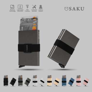 SAKU Dompet Pria Wanita Smart Wallet Card Holder Anti RFID Compact Single Graphite