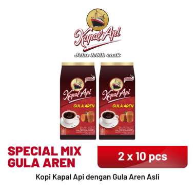 Promo Harga Kapal Api Kopi Bubuk Special Mix Gula Aren per 10 sachet 23 gr - Blibli