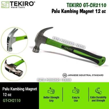 Tekiro Palu Kambing Magnet 12 OZ Gagang Karet Original Claw Hammer GT-CH2110 Tukul Paku Cakar