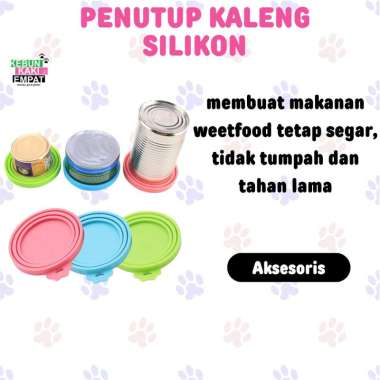 Penutup Kaleng Makanan Kucing Silikon / Silicone Canned Cat Food Lid Cover / Tutup Kaleng Merah