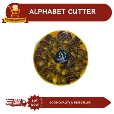 CETAKAN KUE KERING HURUF STAINLESS STEEL CHEF GRADE - ALPHABET COOKIE CUTTER - LETTER COOKIES CUTTER