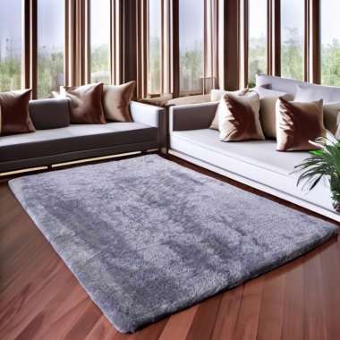 Karpet Bulu Rasfur 160x100x5cm /karpet bulu tebal busa HDP ABU