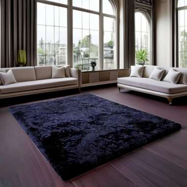 Karpet Bulu Rasfur 160x100x5cm /karpet bulu tebal busa HDP Hitam