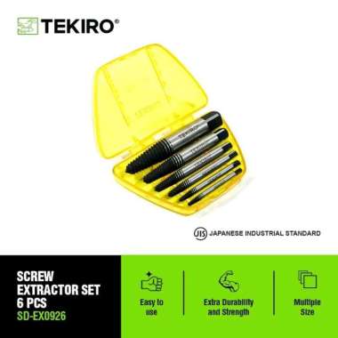TAP BALIK SET 6 PCS TEKIRO ORIGINAL SCREW EXTRACTOR TAB DRAT PUTAR BUKA BAUT PATAH