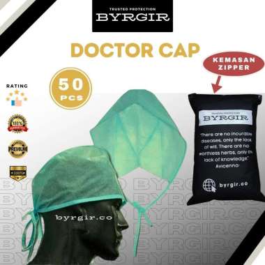 50pcs Disposable Surgeon Surgical Nurse Doctor Cap BLUE