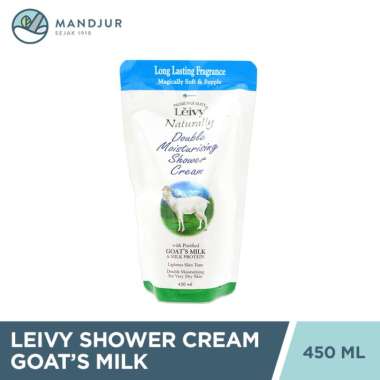 Leivy Shower Cream Goats Milk Refill 450 mL - Sabun Mandi Dengan Susu Kambing