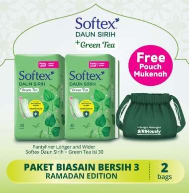 Promo Harga Softex Pantyliner Daun Sirih Green Tea Longer and Wider 30 pcs - Blibli