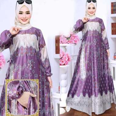 RAFLES - Baju Gamis Batik Wanita Muslimah Gaun Pesta Wanita Muslim Dewasa Mewah RFS 6