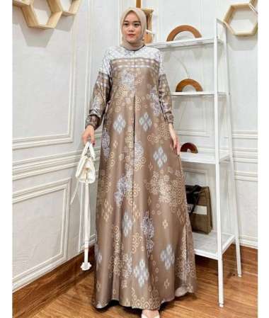 RAFLES - Baju Gamis Batik Wanita Muslimah Gaun Pesta Wanita Muslim Dewasa Mewah RFS 1