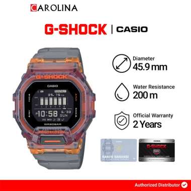 Jam Tangan Pria Casio G-shock G-Squad GBD-200SM-1A5 Vital Bright Black Digital Dial Grey Resin Strap