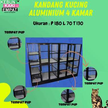 Kandang Kucing Aluminium 4 Kamar