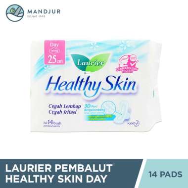 Laurier Healthy Skin Day 25cm 14 Pads - Pembalut Siang Wanita Wings 25 Cm