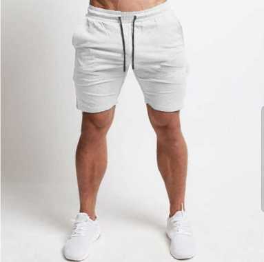 Celana Pendek Pria Polos Warna Casual Celana Santai Olahraga L Putih