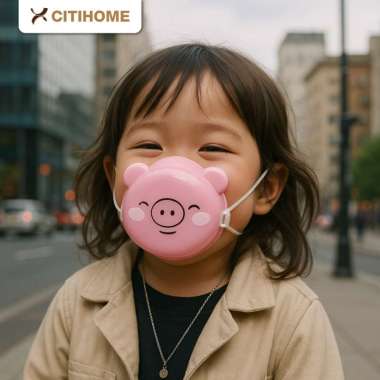 Masker Anak Electric Air Purifier USB Rechargeable HEPA Filter Partikel Debu Polusi dan Asap Anti Ba