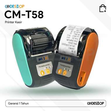 Printer Portable Thermal Bluetooth CMT58 Cetak Struk Kasir BIRU