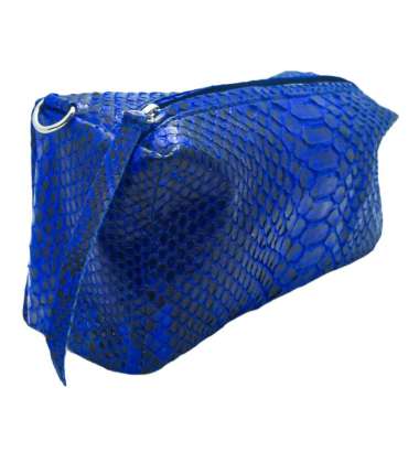 Sling Bag - Tas Wanita - Kulit Ular Asli - Bag Pouch Blue
