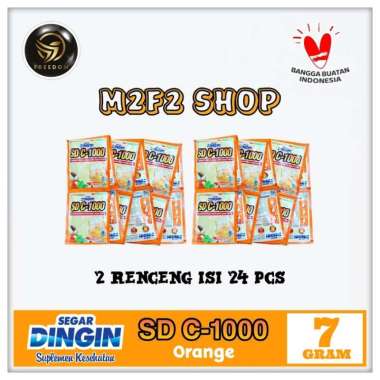 Segar Dingin SD C-1000 Jeruk Orange Suplemen Makanan Sachet - 7 gr (Kemasan 2 Renceng)