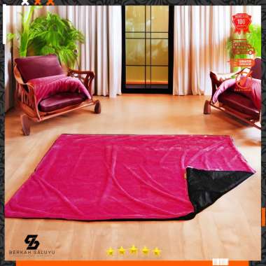 Sarung / cover Karpet Bulu Rasfur Polos 200x120cm /NON ANTI SLIP MAROON