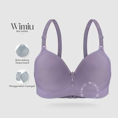 WIMIU BH Wanita Bra Wanita Cup Jumbo Besar C BH Tanpa Kawat 100037 Pink 42