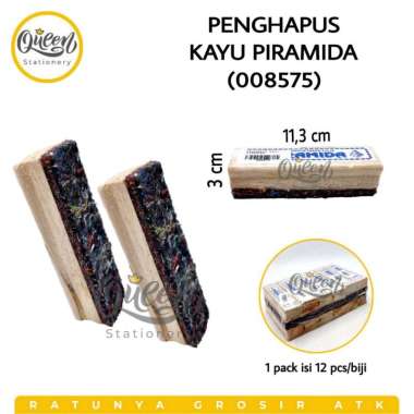12 PCS PENGHAPUS KAYU PIRAMIDA (008575) / PENGHAPUS PAPAN KAPUR (008575)