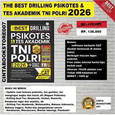 BUKU TES TNI POLRI THE BEST DRILLING PSIKOTES & TES AKADEMIK TNI POLRI 2026 HITAM PUTIH KUNING