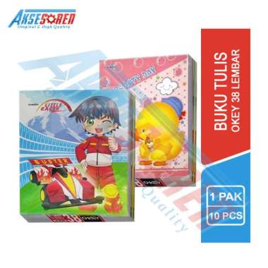 Buku Tulis Sekolah Okey [38 Lembar/10 Buku/1 Pack] / Buku Tulis 1 Pak Murah / Buku Kuliah Notebook /