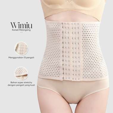 WIMIU Korset Pinggang/Korset Pelangsing Perut Wanita 403 Cream XL
