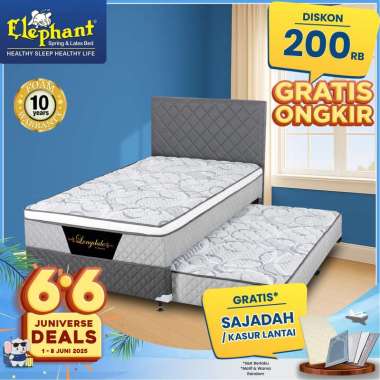 Springbed / Kasur 2 in 1 Elephant Longdale Rebounded 140 x 200 Authentic Grey