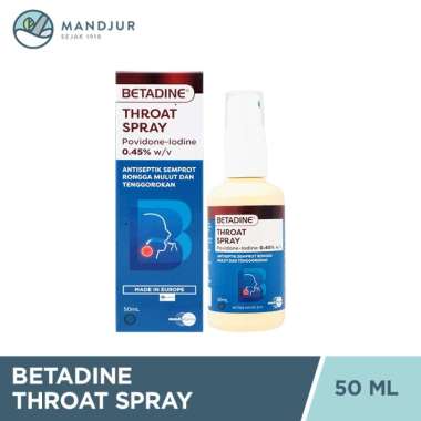 Betadine Throat Spray 50 mL - Spray Antiseptik Mulut dan Tenggorokan