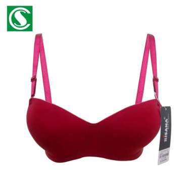 Risana - Bra Seamless Tanpa Jahitan Bra Push Up 3/4 Tali Bra No Wire Busa Tebal RI9890STB MERAH 36B