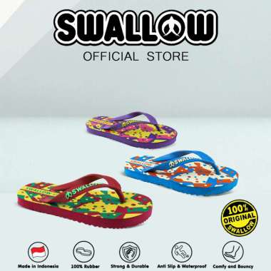 Swallow Sandal Jepit Fun Kids - Sendal Karet Anak Wanita Pria Anti Selip 8 Red