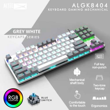 Keyboard / Mechanical Keyboard / Keyboard Gaming Mechanical AULA F-3287 TKL GREY WHITE Keycaps with 