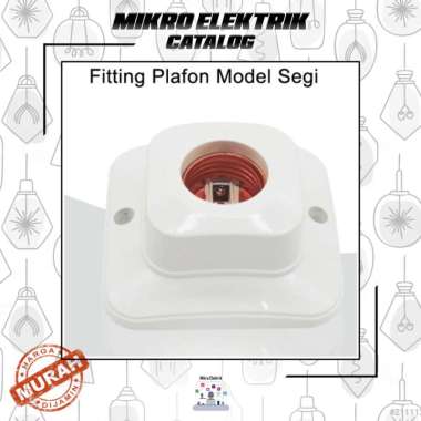 Amasco Fitting Lampu Segi 4 / Fitting Lampu Plafon Putih