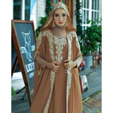 kaftan MADINA baju gamis kaftan wanita remaja muslim terbaru 2021 kekinian termurah mewah original e