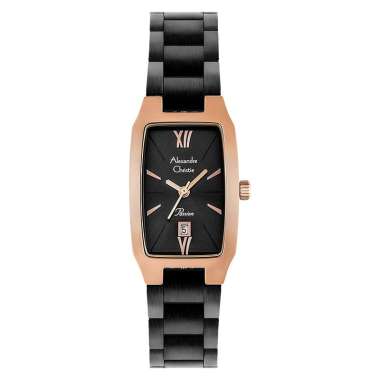 Jam Tangan Wanita Alexandre Christie Passion AC 2455 LD BBRBA Ladies Black Dial Black Stainless Stee