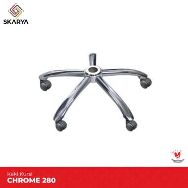 Kaki Kursi Kantor Besi Chrome 280 Termasuk Roda (Baru)