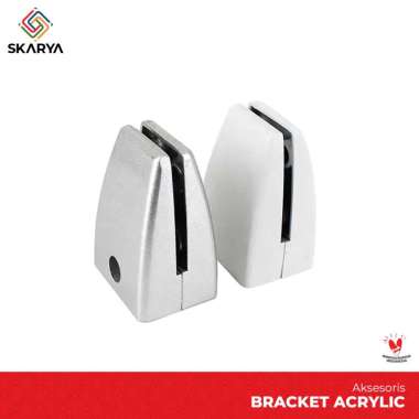 Bracket Partisi Office Penjepit Kaca Kayu Stand Acrylic Sekat Meja (BARU) HITAM