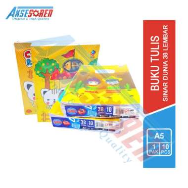 Buku Tulis Sekolah Sinar Dunia [Isi 38 Lembar/ 10 Buku] / Write Book Sidu [1 Pack] Motif Laki-Laki