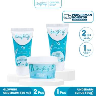 [Glowing Package] Brighty Glowing Underarm 2 pcs + Brighty Underarm Scrub 1 pcs PAKET